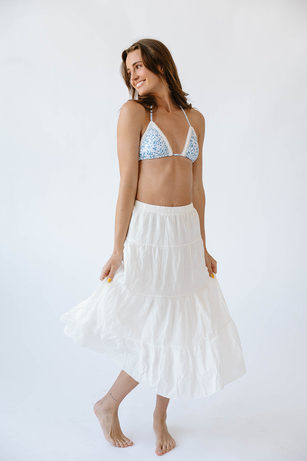 White Embroidery Sunset Surf Skirt