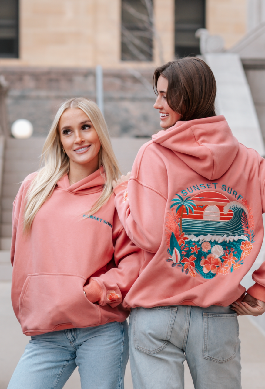 Coral Hibiscus Hoodie