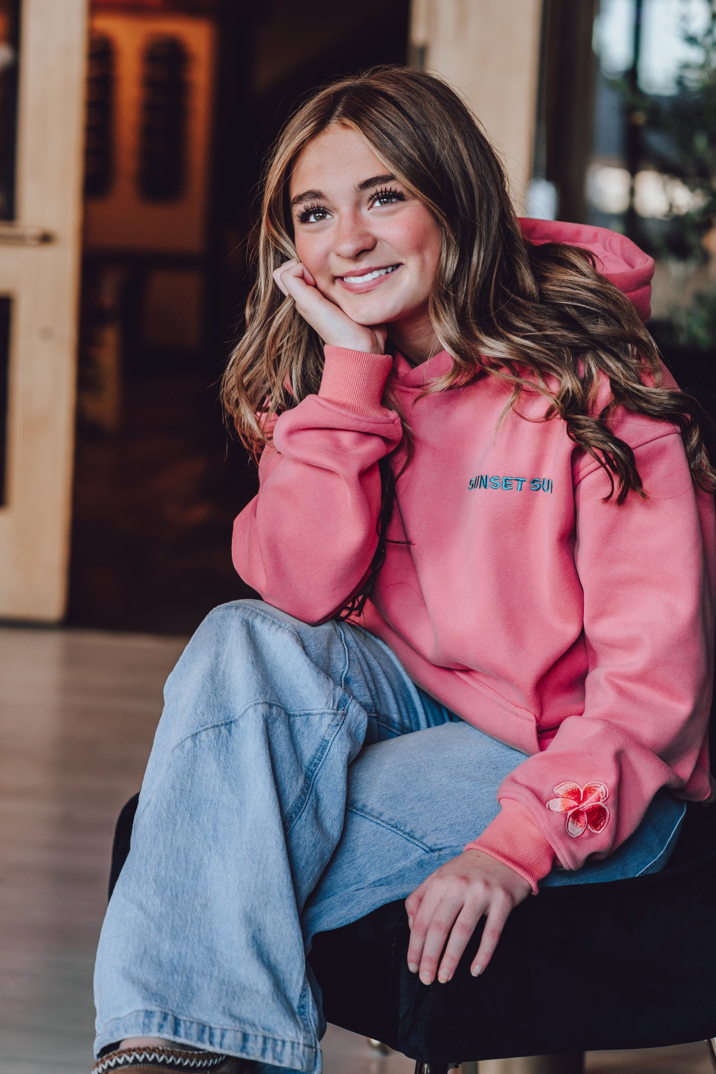 Coral Hibiscus Hoodie