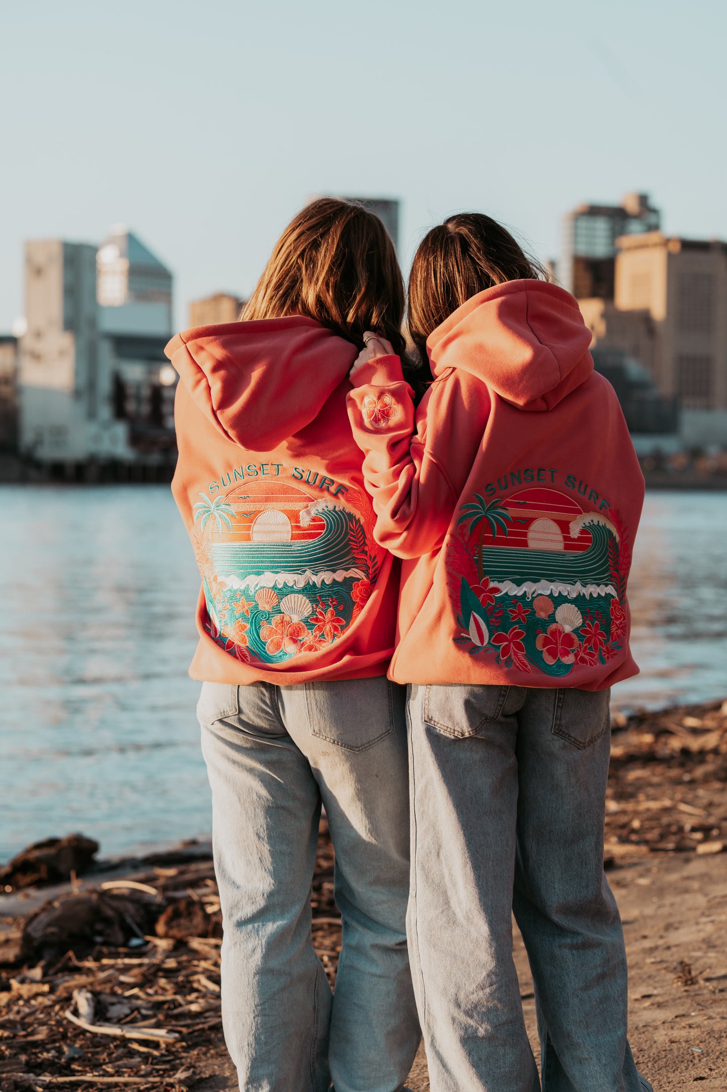 Coral Hibiscus Hoodie