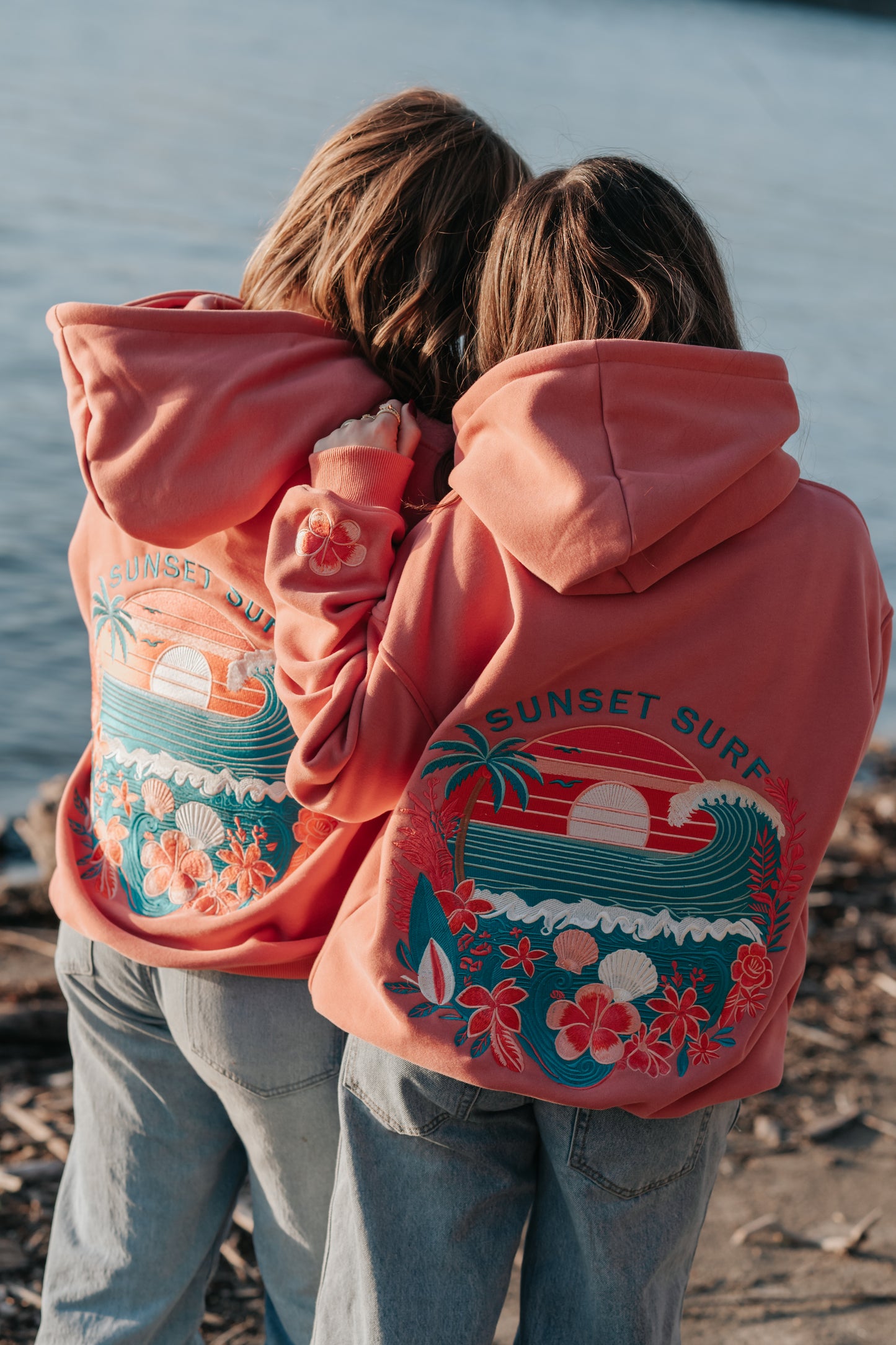 Coral Hibiscus Hoodie