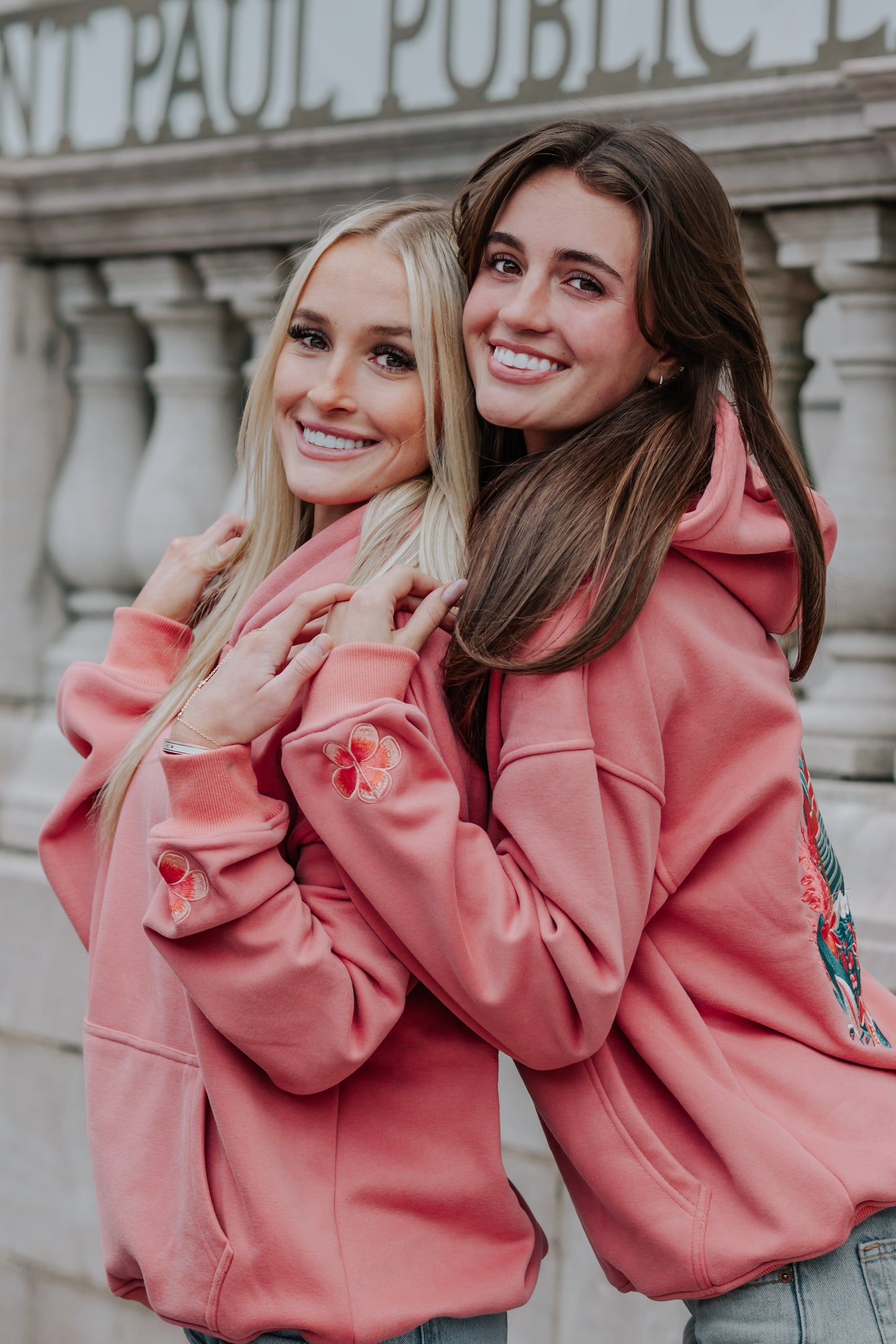 Coral Hibiscus Hoodie