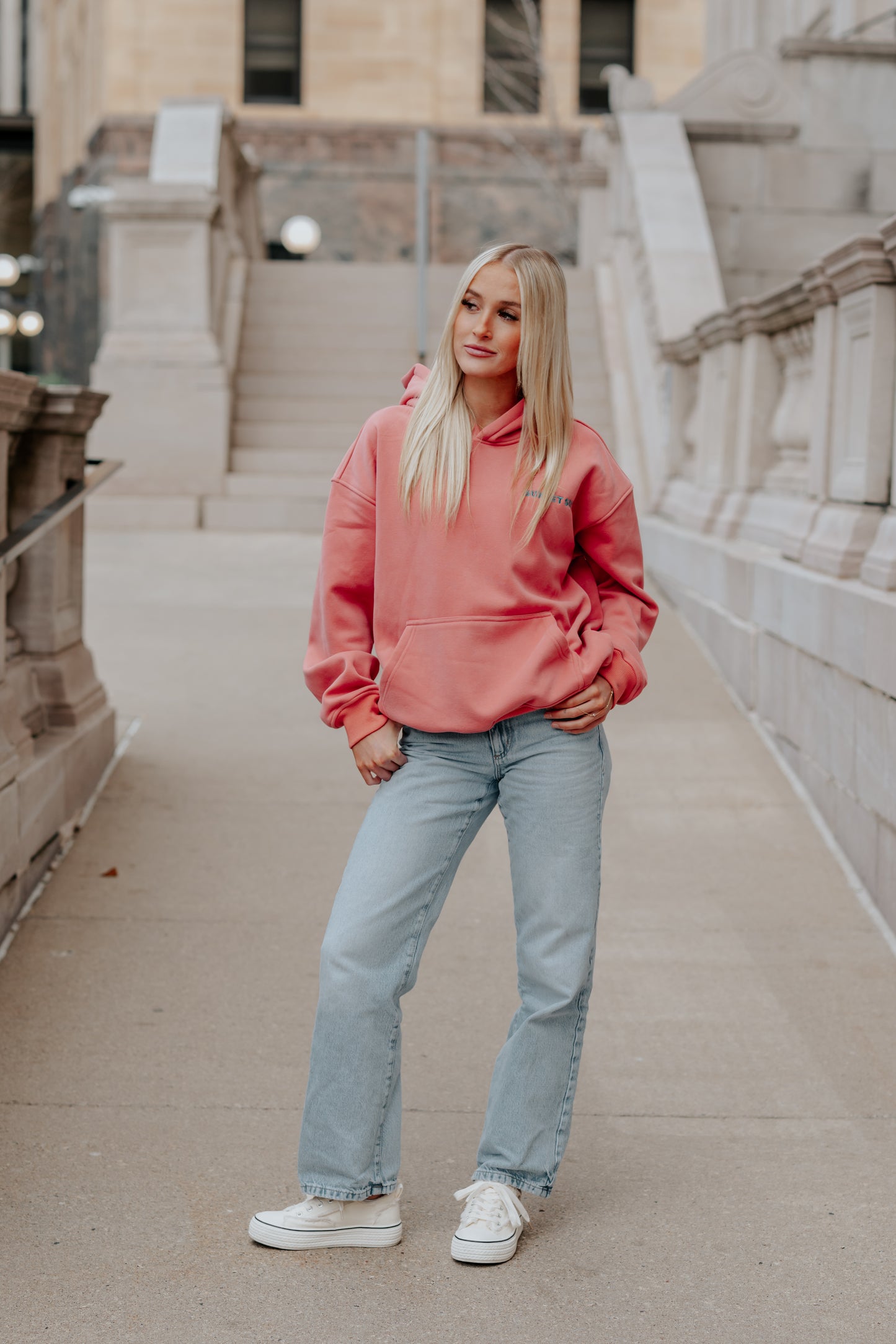 Coral Hibiscus Hoodie