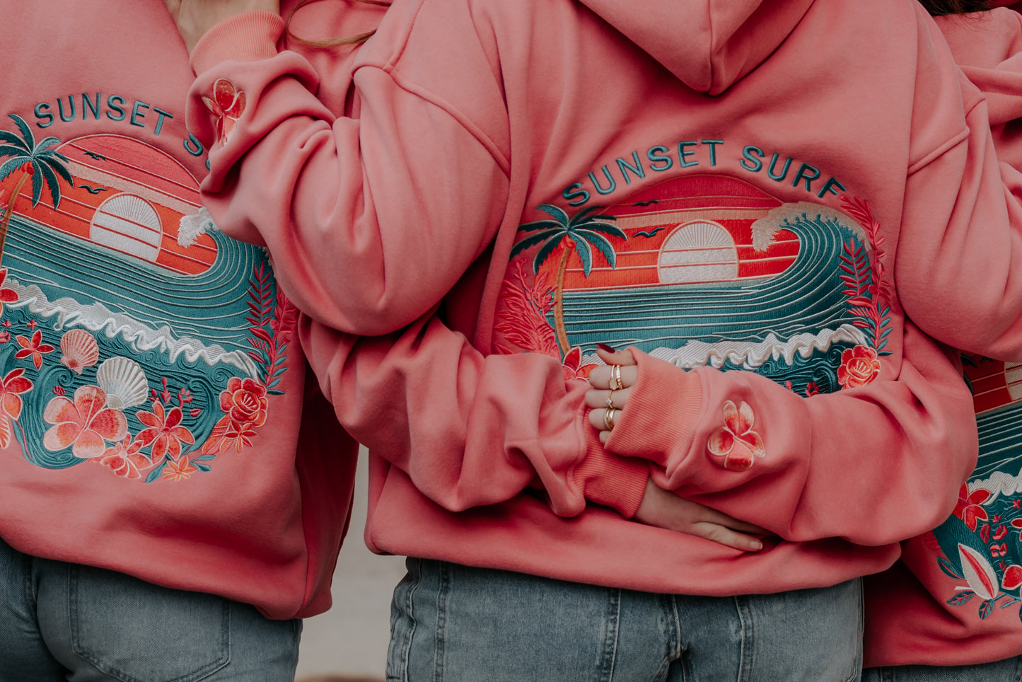 Coral Hibiscus Hoodie