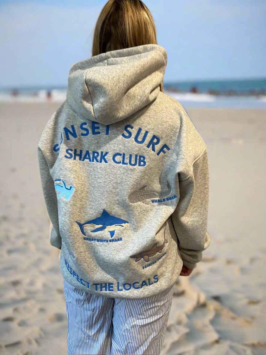 DETAIL EMBROIDERY SHARK HOODIE