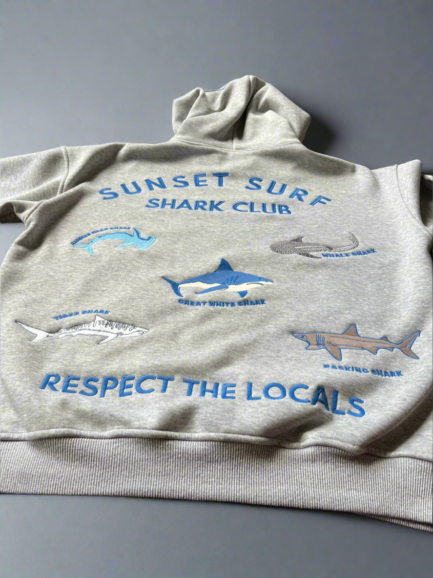 DETAIL EMBROIDERY SHARK HOODIE