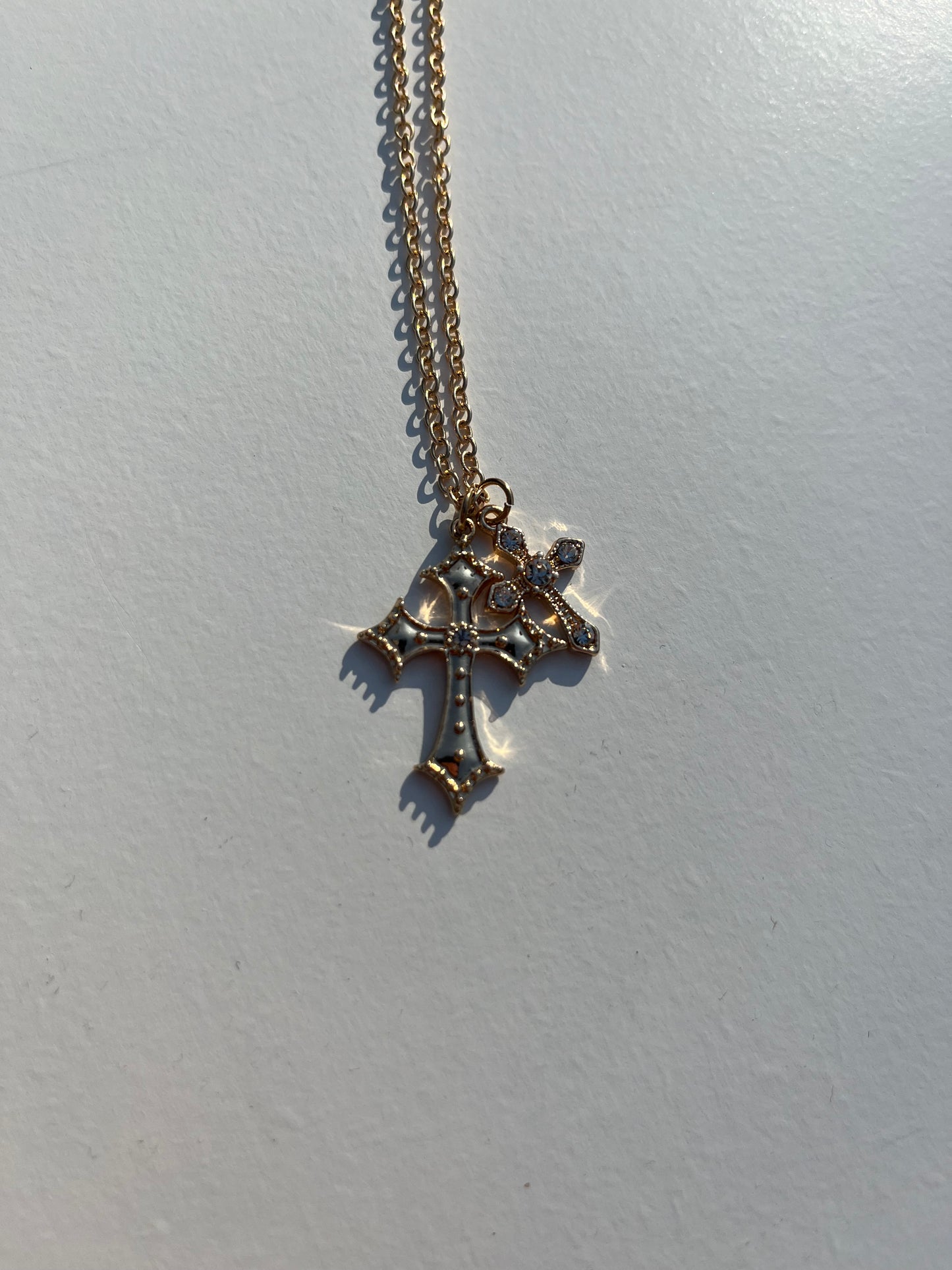 Double Cross Necklace (Alloy Metal)