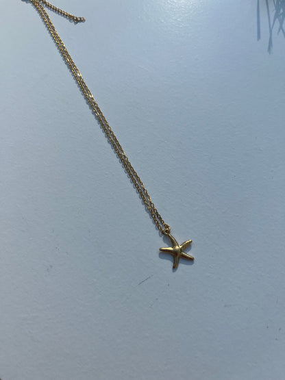 Water Proof Gold Starfish Necklace