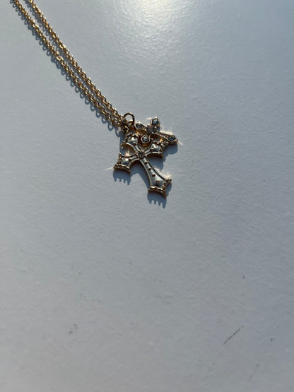 Double Cross Necklace (Alloy Metal)