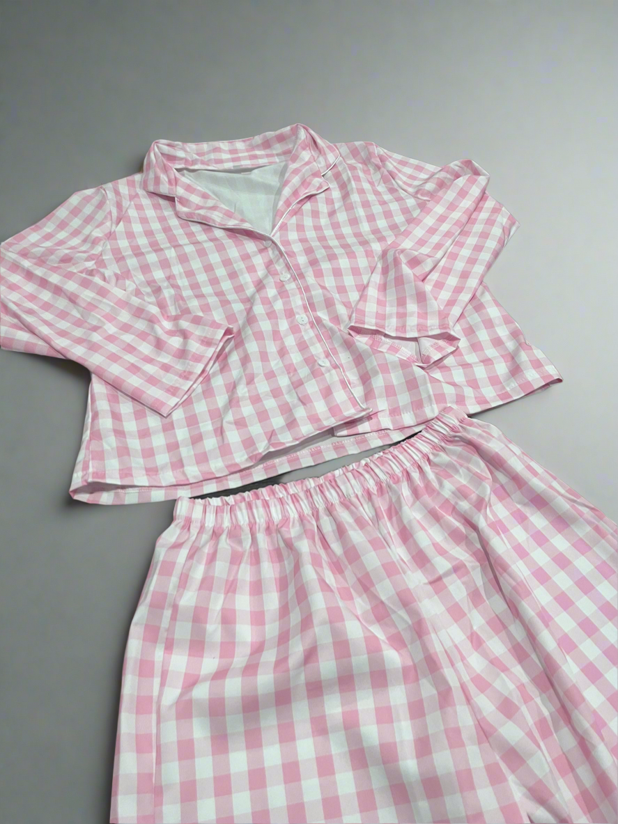 Pink Plaid PJS