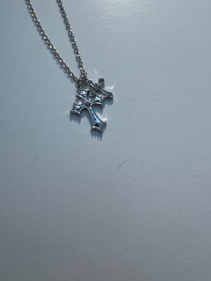 Double Cross Necklace (Alloy Metal)