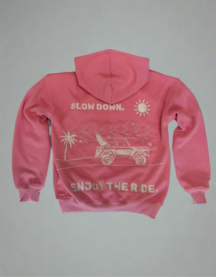 Slow Down Enjoy The Ride Embroidered Hoodie