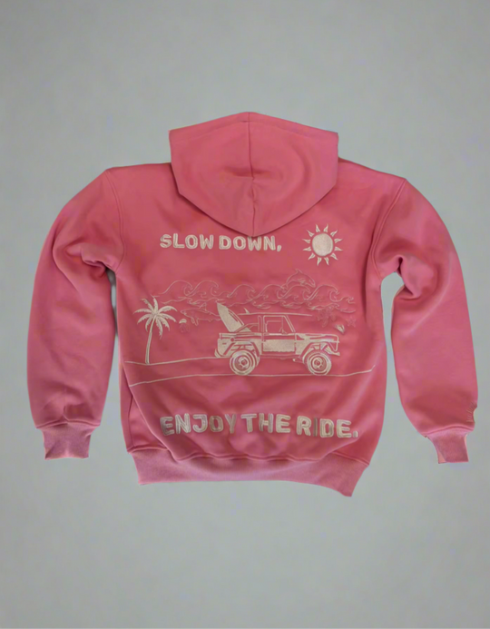 Slow Down Enjoy The Ride Embroidered Hoodie