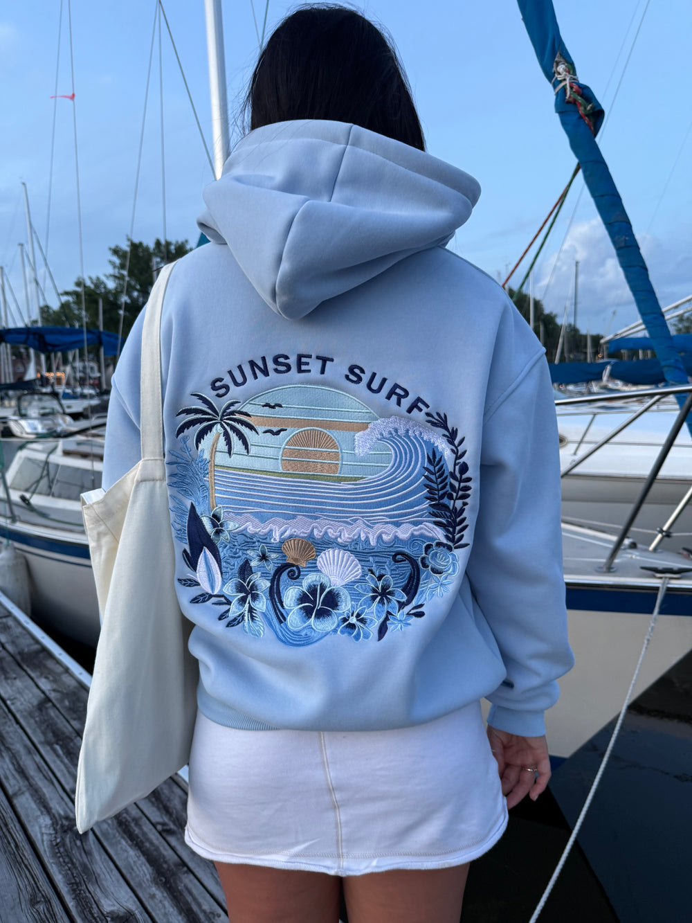 Blue Hibiscus Hoodie (Ships out in 1-2 Days)