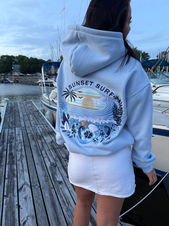 Blue Hibiscus Hoodie (Ships out in 1-2 Days)