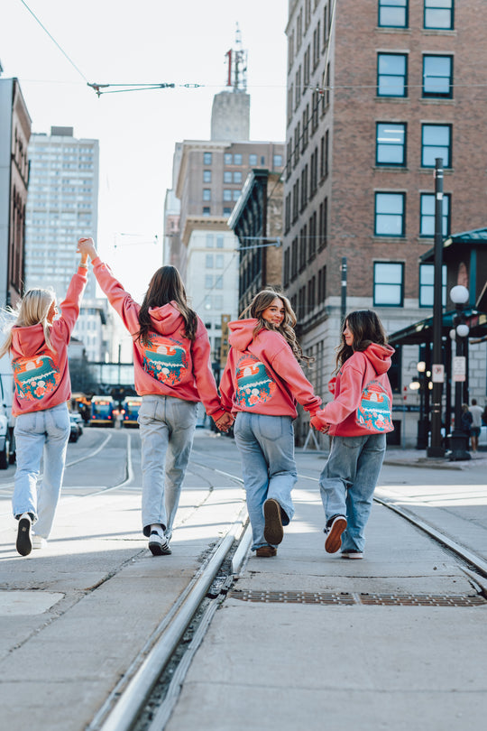 Coral Hibiscus Hoodie