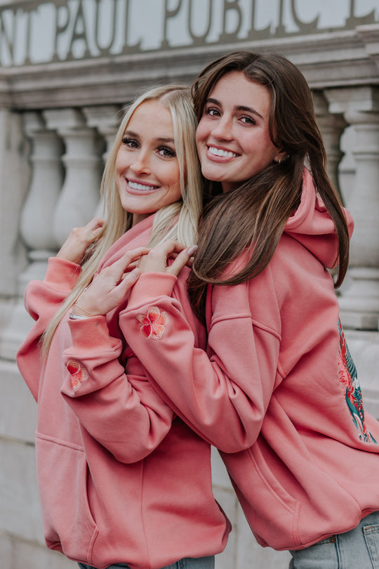 Coral Hibiscus Hoodie
