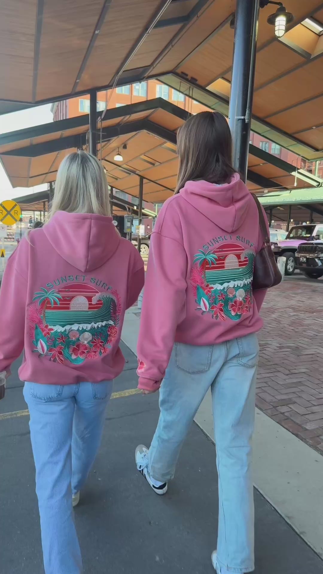 Coral Hibiscus Hoodie